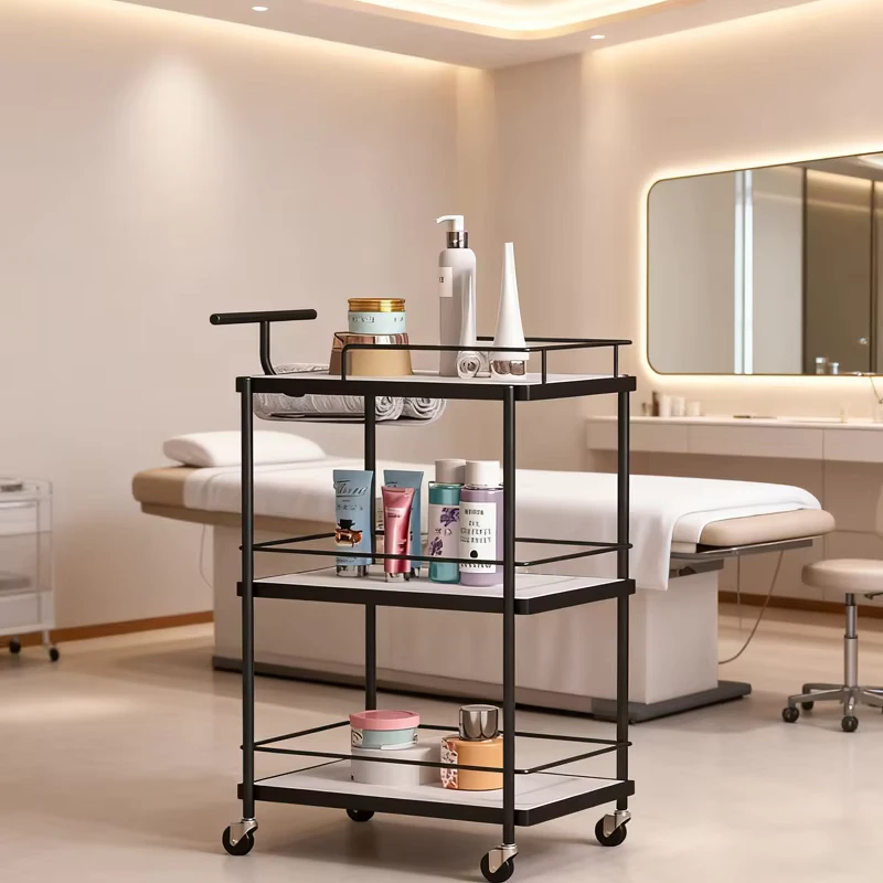 Hot Selling Beauty Salon Storage Trolley Mobile High Quality Hair Salon Styling Car Tool Car Hair Salon Trolley