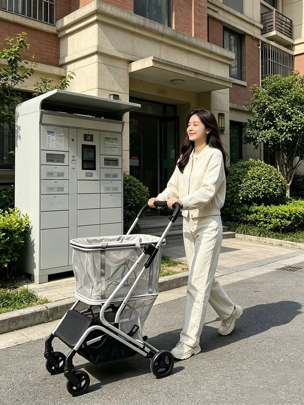 Hot Selling Foldable Movable Detachable Shopping Cart with Wheels Lightweight Multifunctional Utility Trolley for Daily Use