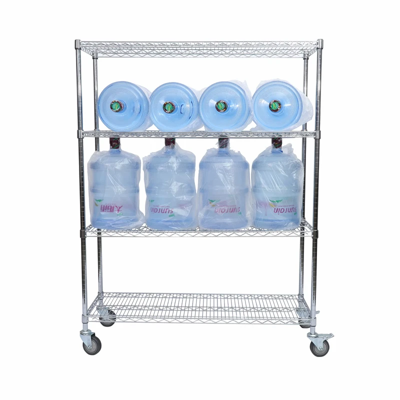 Hot Selling Heavy Duty Chrome Wire Industrial ESD Rack Shelf Customizable Four Wheel Platform 200kg Load for Hand Carts Trolleys