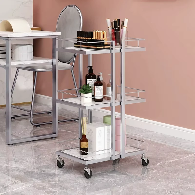 Hot sale Modern Metal Salon Trolley with 4 Wheel High Load Bearing Capacity & 360 Degree Rotation for Hair Salon & Barber Shop