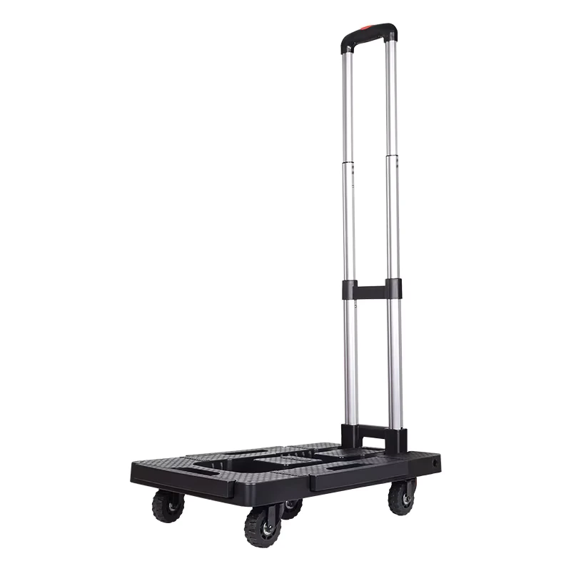 Hotel Airport Mobile Hand Carts Transport Portable Foldable Telescoping Utility Luggage Cart Shopping Trolleys Carts