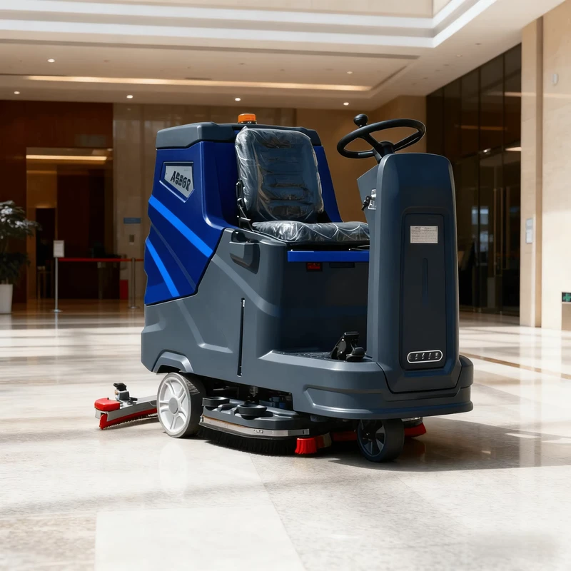 Hotel Automatic Hand-push Electric Floor Cleaner Janitorial Cart with 4700/h Efficiency 24V Battery Rust Resistant