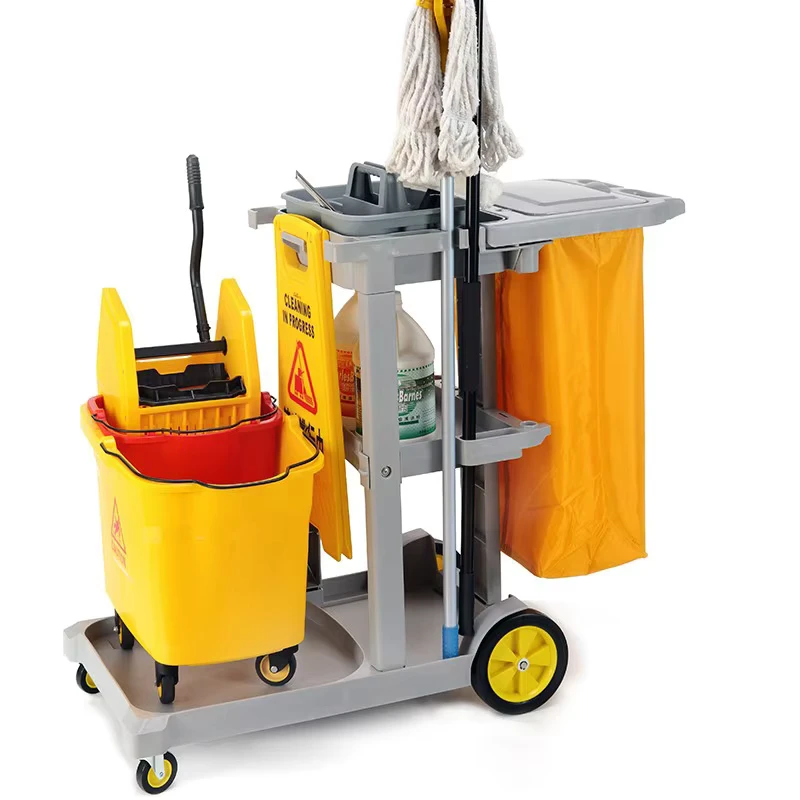 Hotel Customize Housekeeping Trolley Cart Housekeeping Room Attendant Janitor Trolley for Sale Custodial Cart
