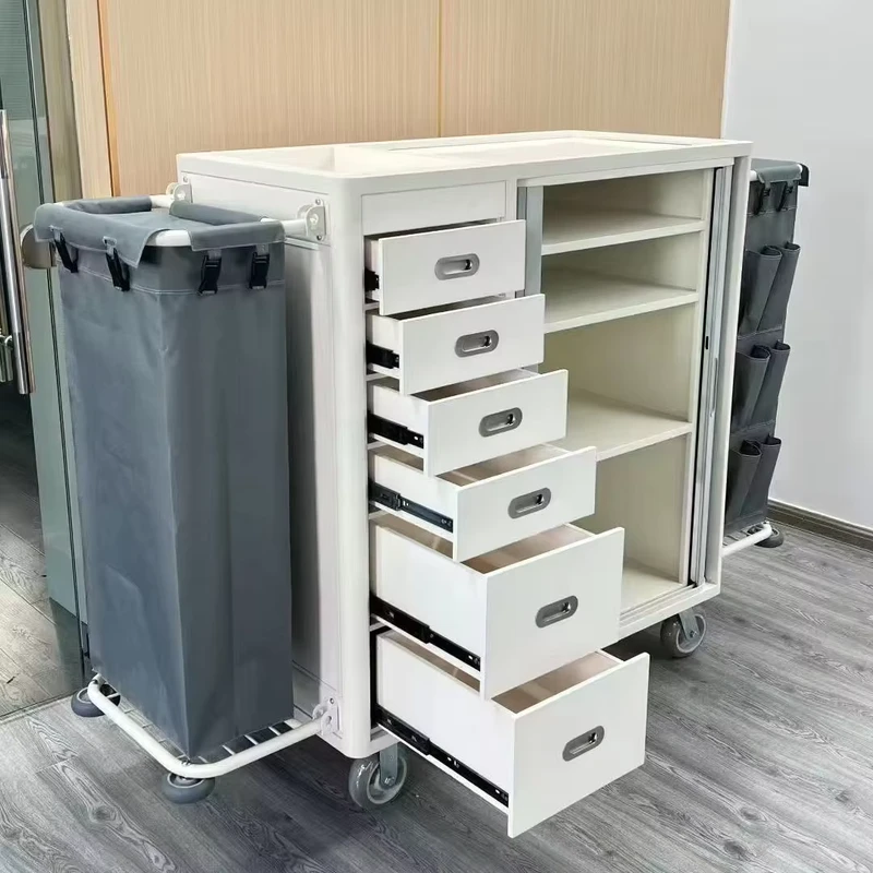 Hotel Guest Room Housekeeping Cleaning Cart Room Janitorial Supplies Janitor Trolley