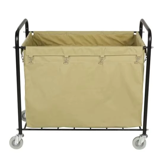 Hotel Health Club Quadrate Commercial Cleaning Trolleys Hand Push Laundry Cart for Towel Collection Camping