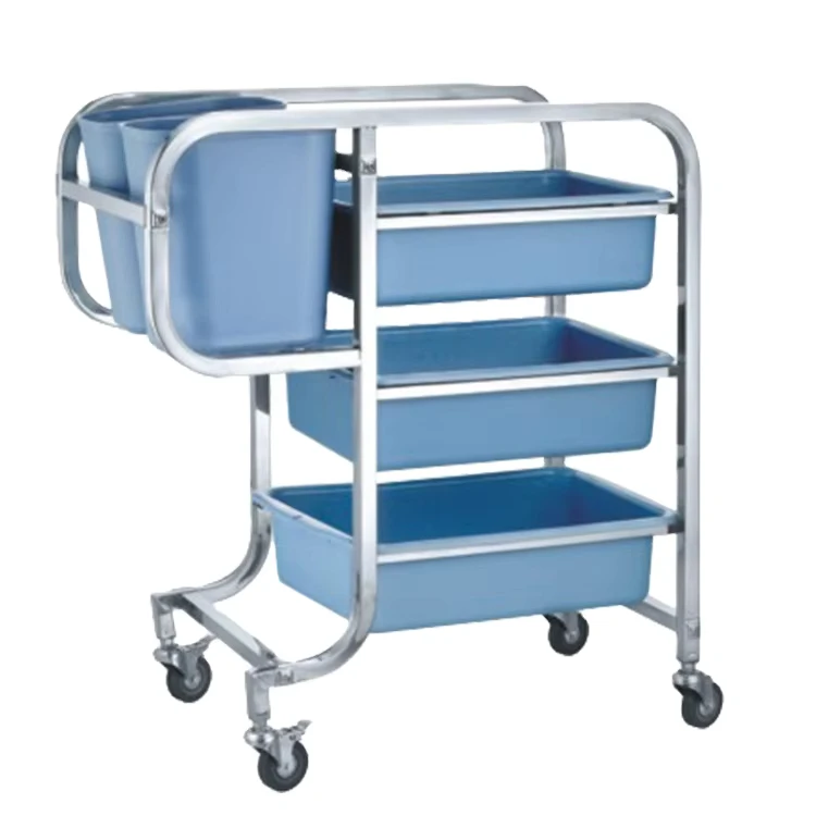 Hotel Housekeeping Knock Down Hotel Food Cleaning Trolley With Bent Legs