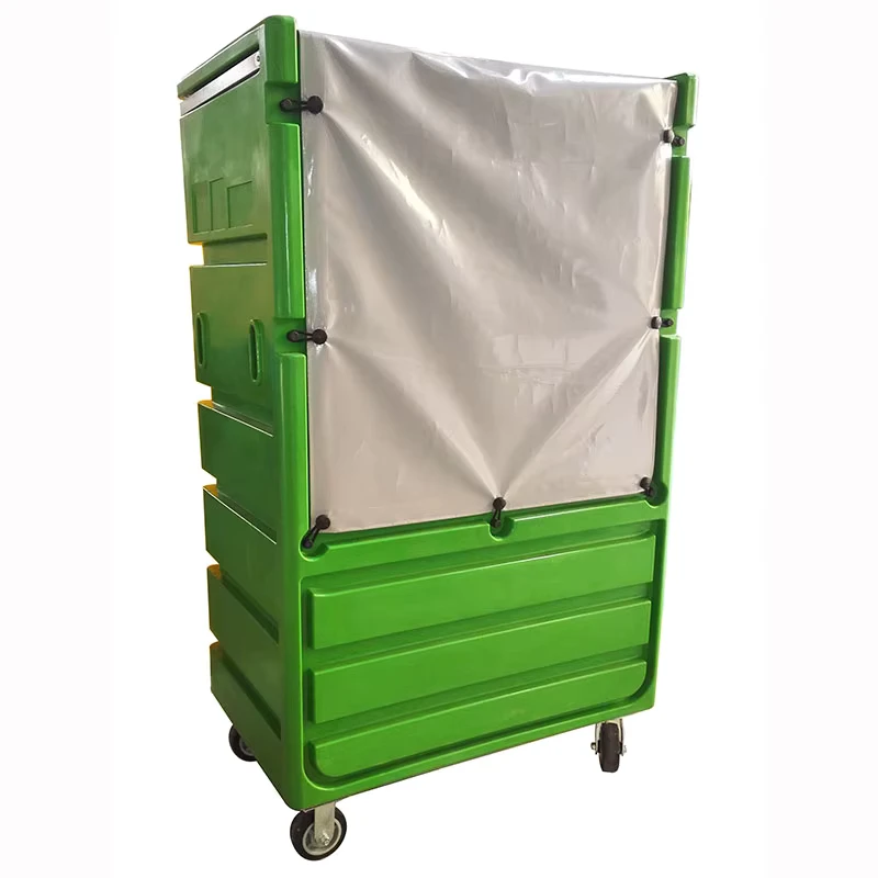 Hotel Laundry Linen Trolley Plastic Bulk Cage Trolley Laundry Truck