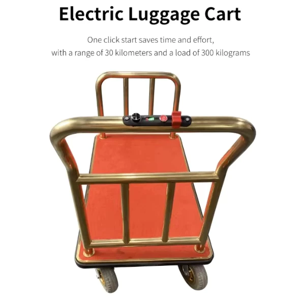 Hotel Luggage Cart Electric Bellboy Trolley Heavy Duty Bellhop Cart Commercial Hotel Suitcase Trolley