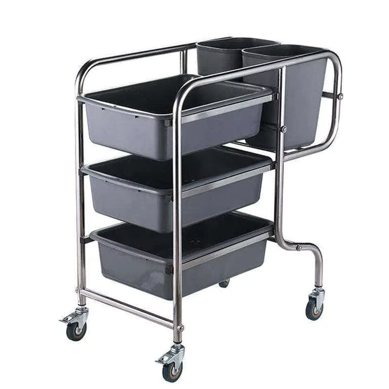Hotel Restaurant Kitchen Equipment 3 Tier Stainless Steel Service Cart Food Trolley