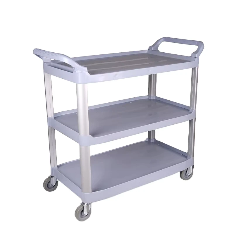 Hotel Restaurant Utility Cart Plastic Service Trolley for Cleaning for Daily Use