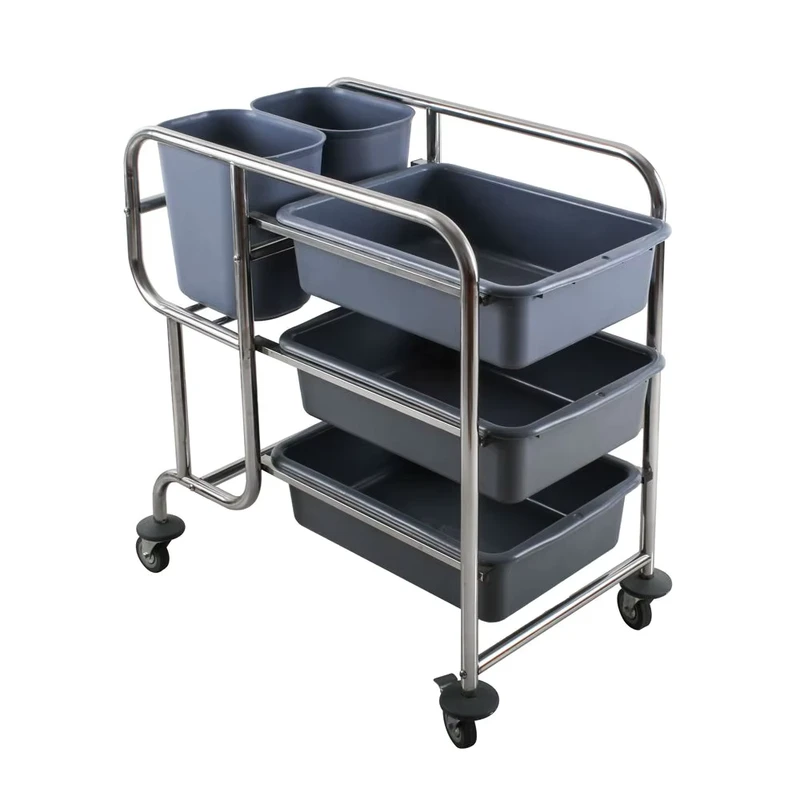 Hotel Service Restaurant Plate Hand Trolley Cart Three Layers Equipment Serving Food in Room
