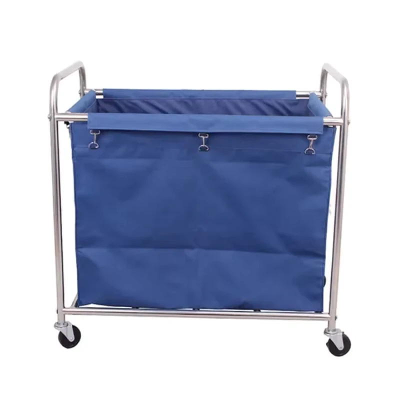Hotel Supplies Commercial Janitorial Utility Service Linen Cart Trolley Laundry Basket With Wheels