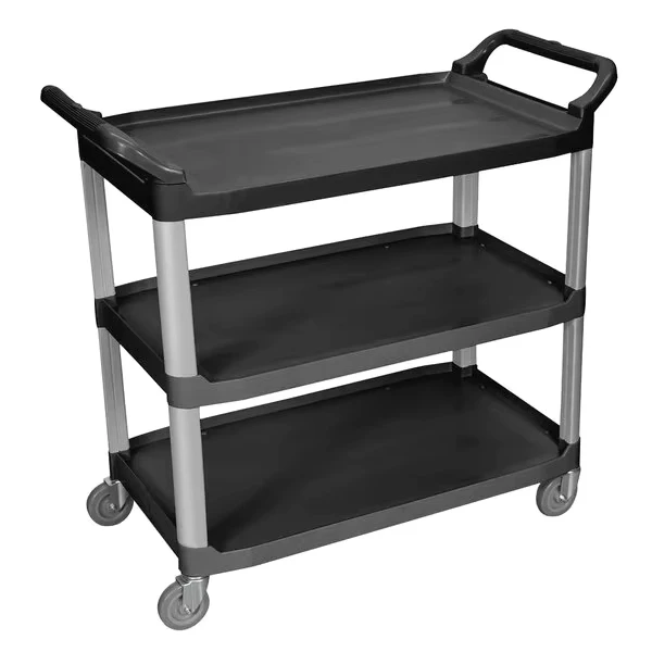 Hotel Tier Serving Cart Food and Beverage Delivery Housekeeping Utility Cart Plastic Service Trolley