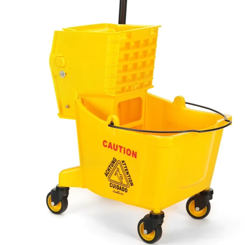Hotel Vehicle Cleaning Cart Water Squeezer Bucket and Mop Pressurizing for Mop and Washing Cleaning Tasks