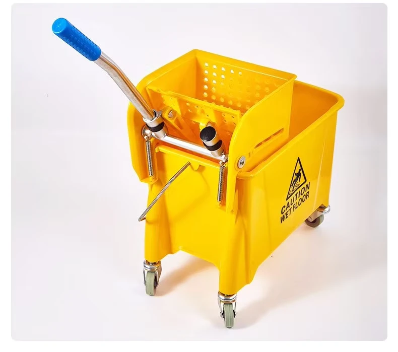 Hotel commercial water squeezing cart with large capacity hand pressure mop bucket thickened plastic no hand wash required