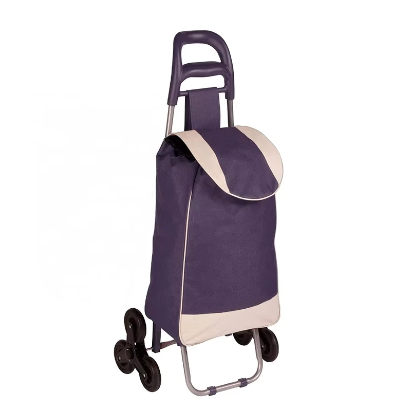 Household Folding Shopping Trolley Bag Steel Frame Grocery Hand Cart for Supermarket