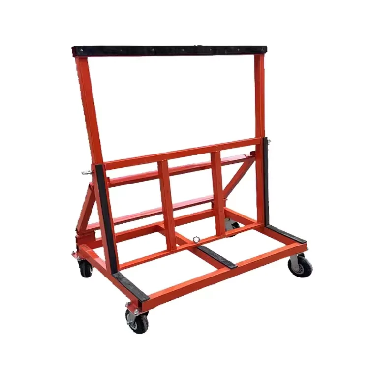 Household Glass Trolley Tray with Four Wheel Structure OEM Customizable Platform Tray