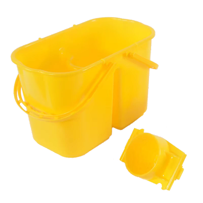 Household Multifunction Easy Cleaning Sanitizer Water Bucket 15 Liters Plastic Square with Metal Handle and Cleaning Trolley