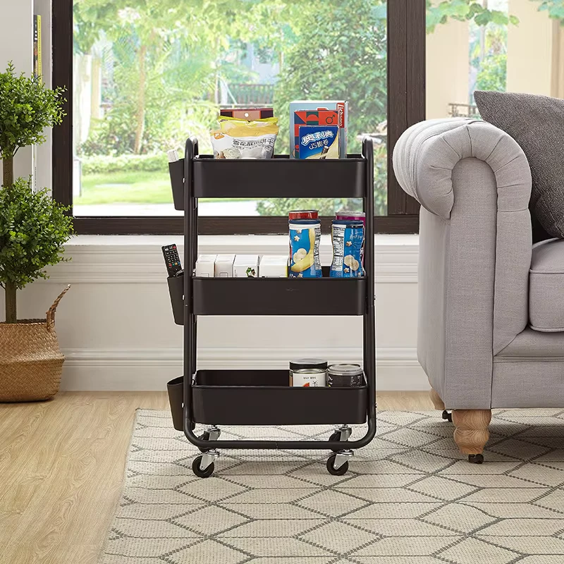 Household Organizer Kitchen Trolleys Storage Holder Rack 3 Shelves