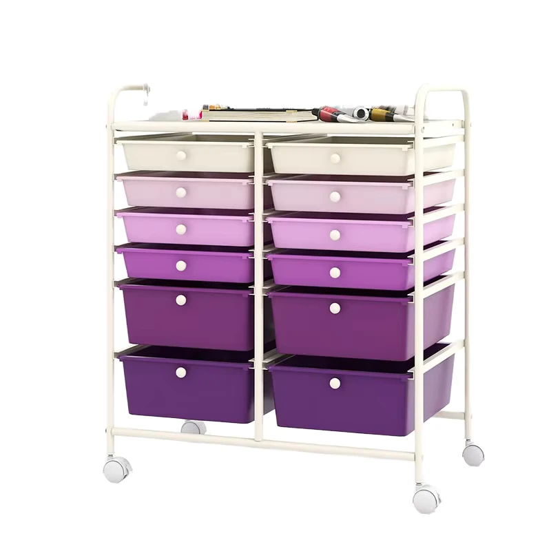 Household Organizer with Wheels Multi Layer Storage Cart Standing Type Plastic Living Room Storage Trolley