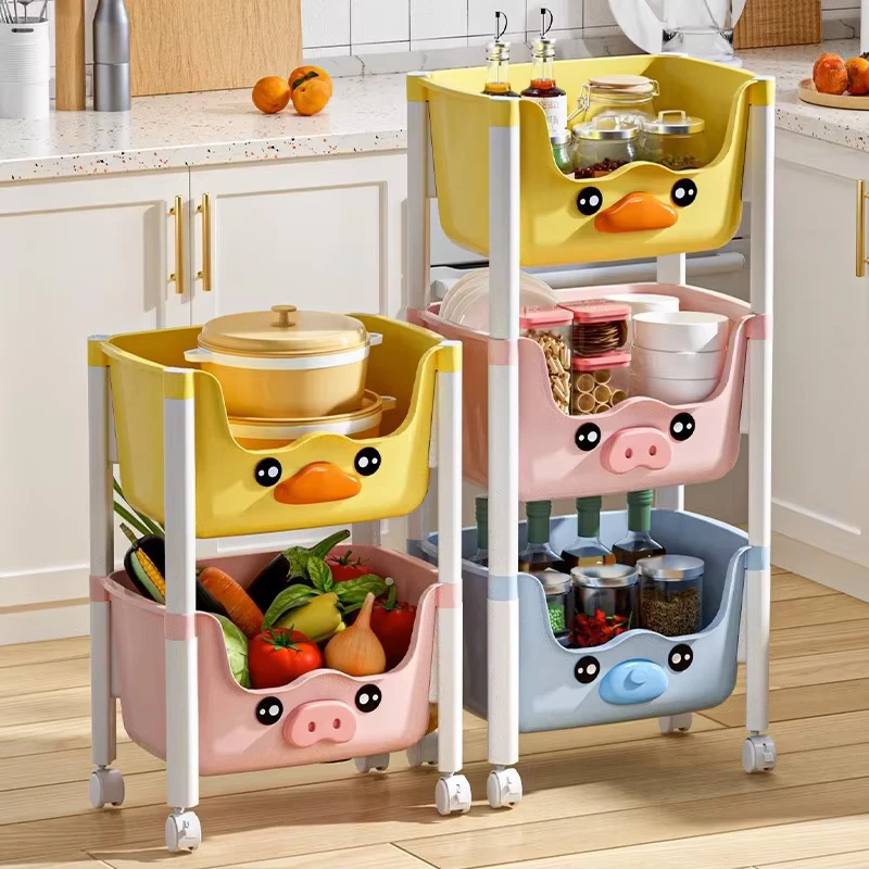 Household Organizer with Wheels Multi Layers Storage Cart Gap Organizer Cart Kitchen Storage Kitchen Trolley