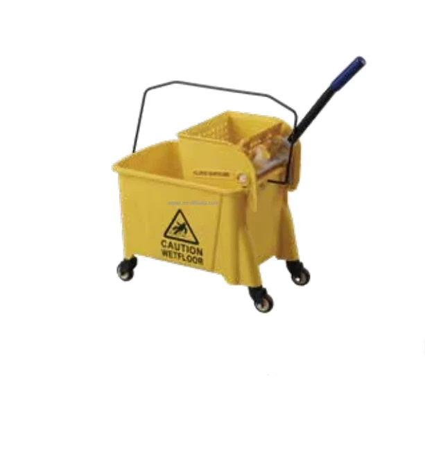 Housekeeping Plastic Mop Cleaning Bucket Trolley Cart for Hotel