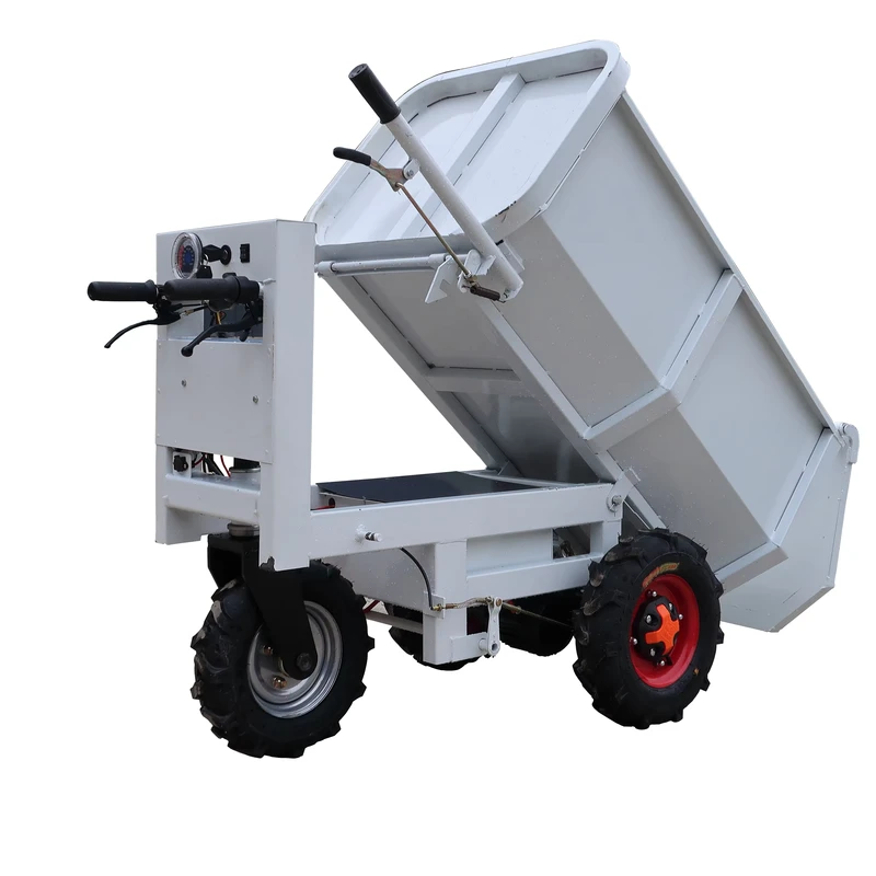 HuanSheng HS-07 Hydraulic Lifting Electric Platform Trolley Construction Trolley Industrial Trolley