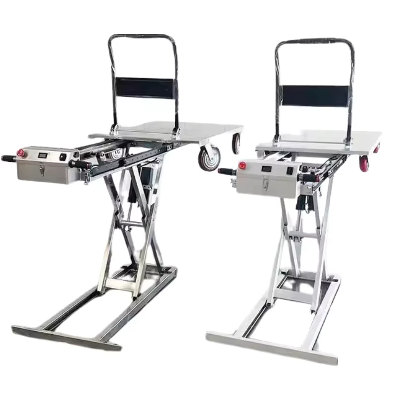 Hydraulic Cargo Folding Lifting Platform Structure Electric Scissor Lift Warehouse Trolley Four Wheel Steel Hand Cart Van