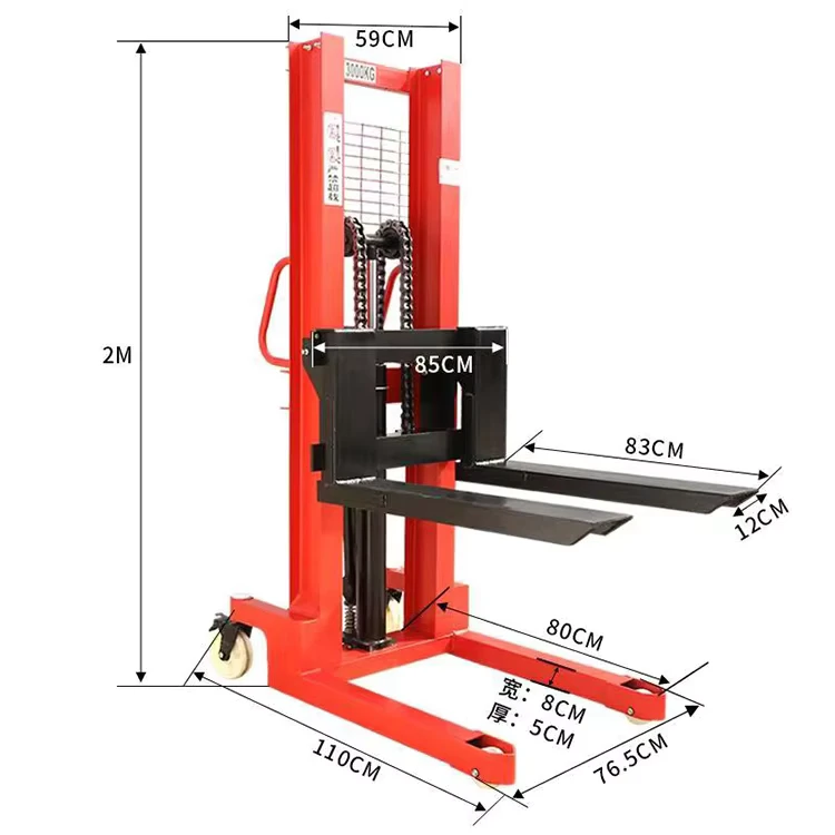 Hydraulic Hand Stacker Manual Forklift Pallet Stacker for Restaurant Industries