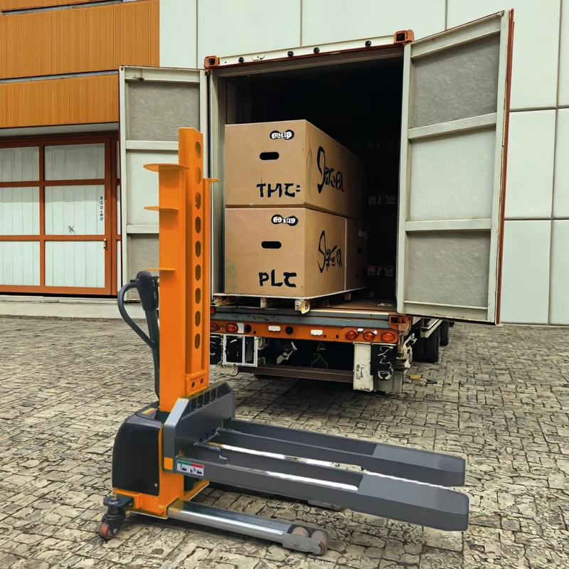 Hydraulic Small Hand Remote Control Electric Forklift Manual 500kg 1000kg Hand Pushed Forklift Self Lift Stacker