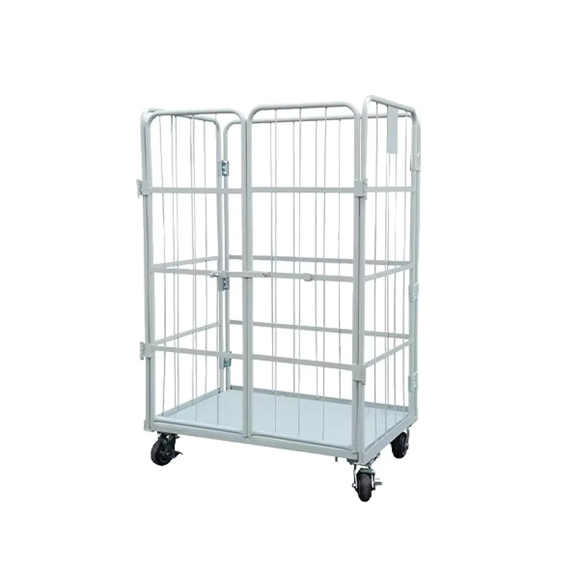 ISO OEM Metal Cage Trolley with Welded Mesh Foldable Stackable Logistics Cart Plastic Roll Pallet for Factory Material Handing