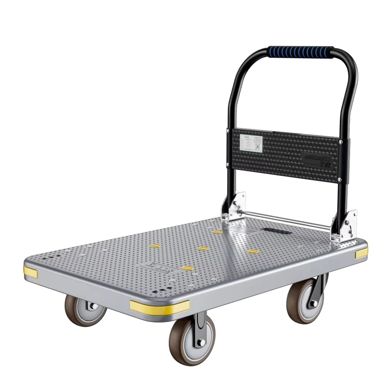 Industrial 60 * 90cm Plastic Heavy duty Trolley Hand Folding Platform Cart Handling Trolley
