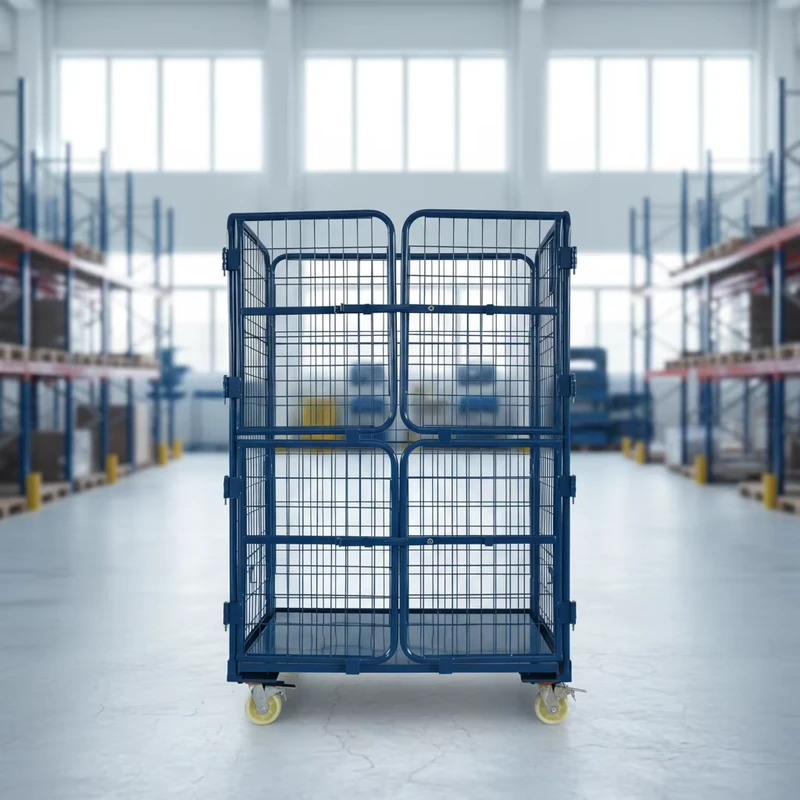 Industrial Cargo Trolley Roll Container Heavy Duty Galvanized Cage for Logistics Handling