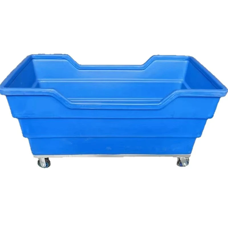 Industrial Design Style Rotational Moulding HDPE Plastic Aluminum Household Square Laundry Linen Trolleys LUBAN MA