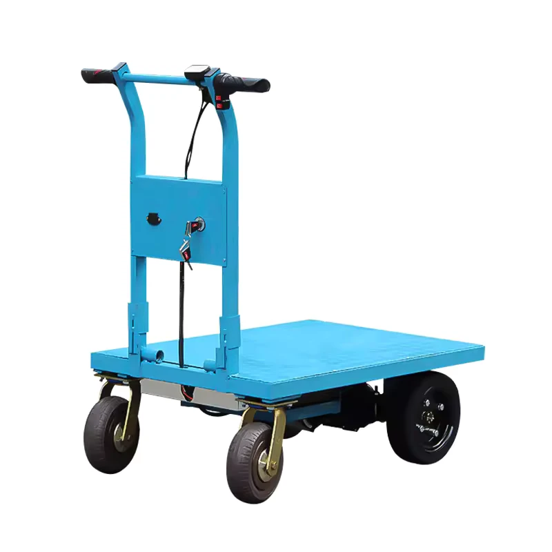 Industrial Four Wheel Durable Metal Steel Pulling Truck Trolley Large Load Electric Flatbed Foldable for Hand Carts Trolleys
