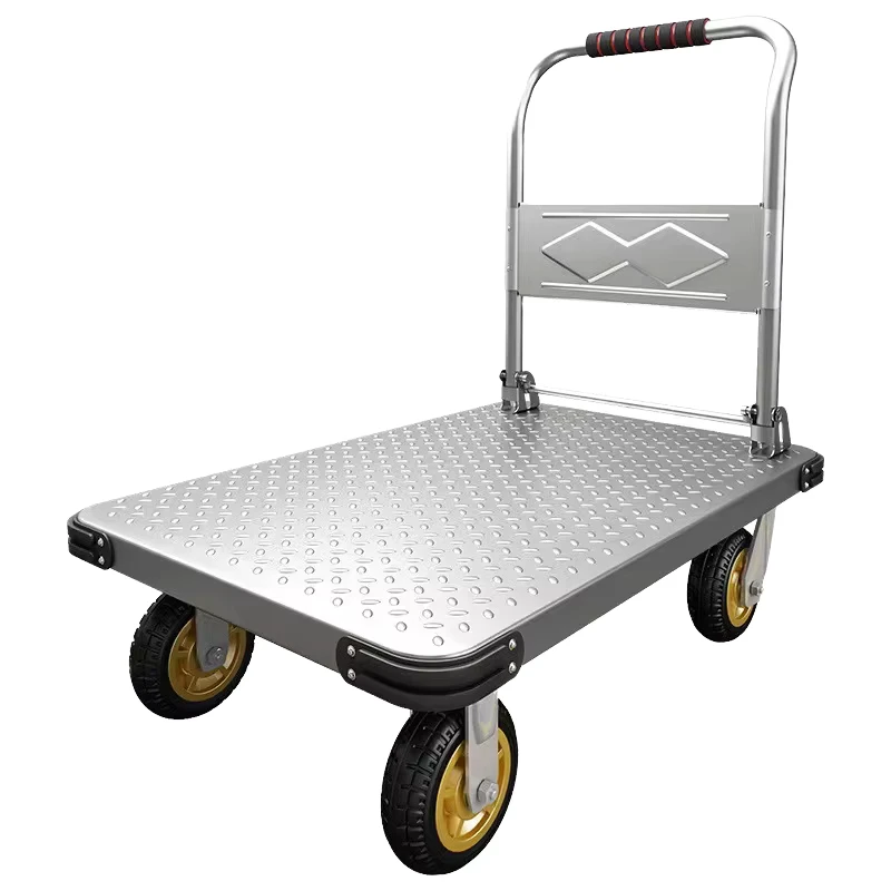 Industrial Four Wheel Plastic Platform Trolley Cart Heavy Duty Folding Warehouse Utility Cart Carro Transporte Plegable