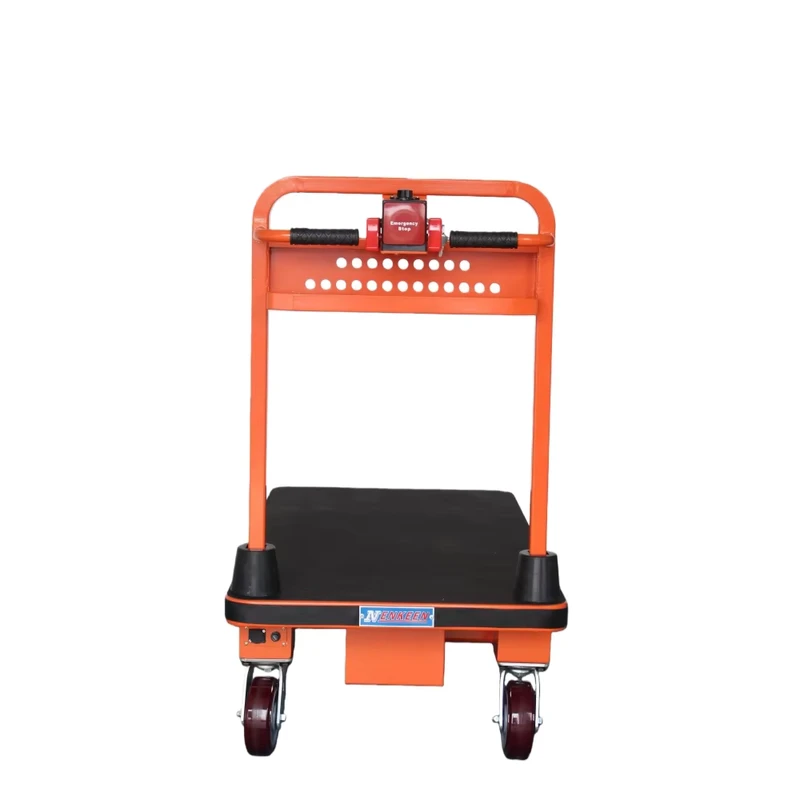 Industrial Heavy Duty Foldable Electric Platform Trolley with 330mm Plate Height for Load Transport and Cargo Handling