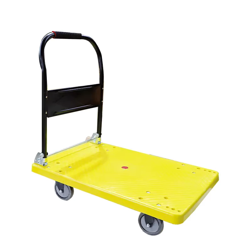 Industrial Heavy Duty Four Wheel Foldable Hand Trolley Transport Cart Platform with OEM ODM Customization Plastic ABS