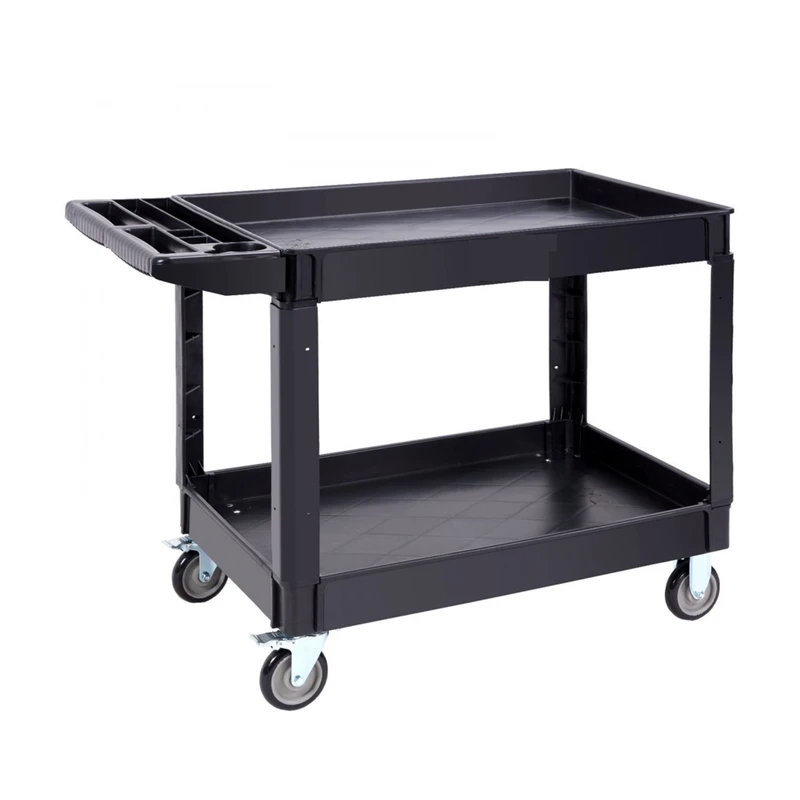 Industrial Heavy-Duty Hand Trolley Multifunction Rolling Storage Tool Cart Plastic Utility Service Cart Hotel Restaurant