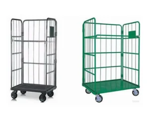 Industrial Heavy Duty Steel Platform Trolley Foldable Four Wheel Rolling Cart 500kg Capacity Hand Push