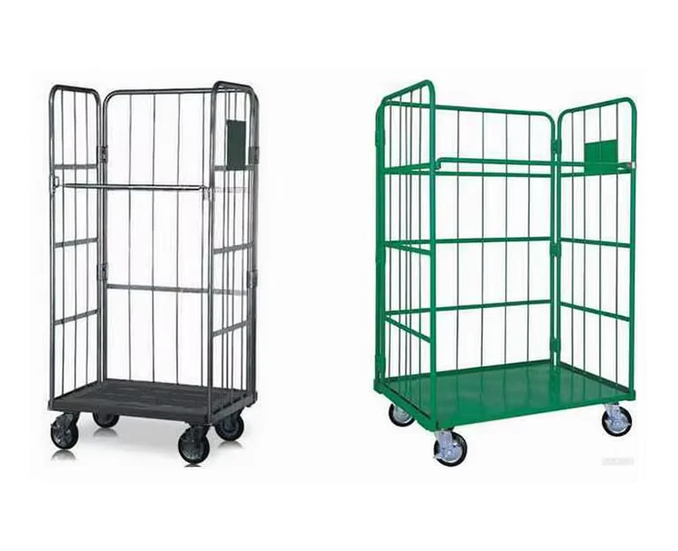 Industrial Heavy Duty Steel Platform Trolley Foldable Four Wheel Rolling Cart 500kg Capacity Hand Push