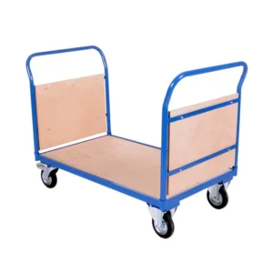 Industrial Mobile Double Handle Steel Structure Heavy Hand Trolley Platform Cart