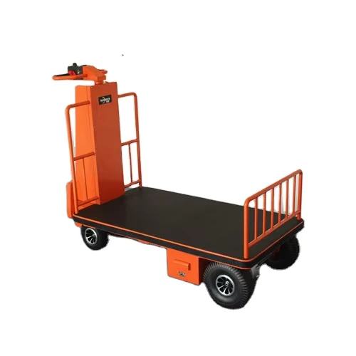 Industrial OEM Outdoor Motorized Platform Cart Heavy Duty Electric Flat Car Trolley with 400W Motor & 500KG Capacity