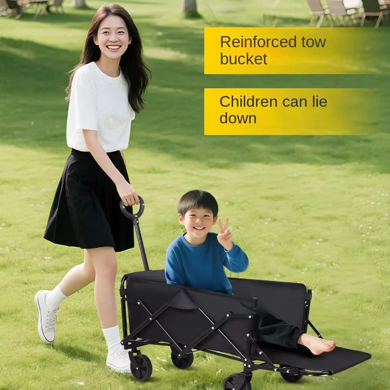 Industrial Outdoor Folding Trolley Four Wheel All Terrain Storage Shopping Multifunctional Lightweight Metal