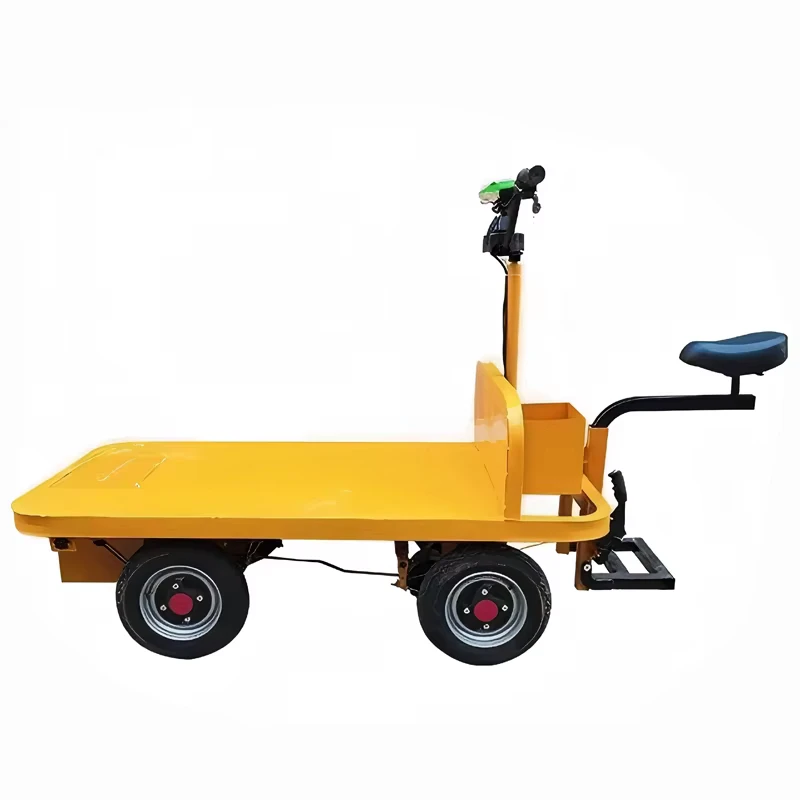 Industrial Outdoor Logistics Cargo Mover Truck Hand Cart with Seat Forward Reverse Riding Heavy Electric Trolley