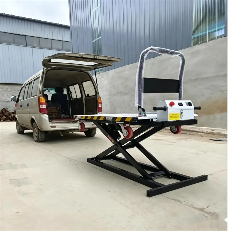 Industrial Robot Electric Scissor Flat Car Lift Portable Forklift Small Hydraulic Trolley Electric Lifting Transporting Vehicle