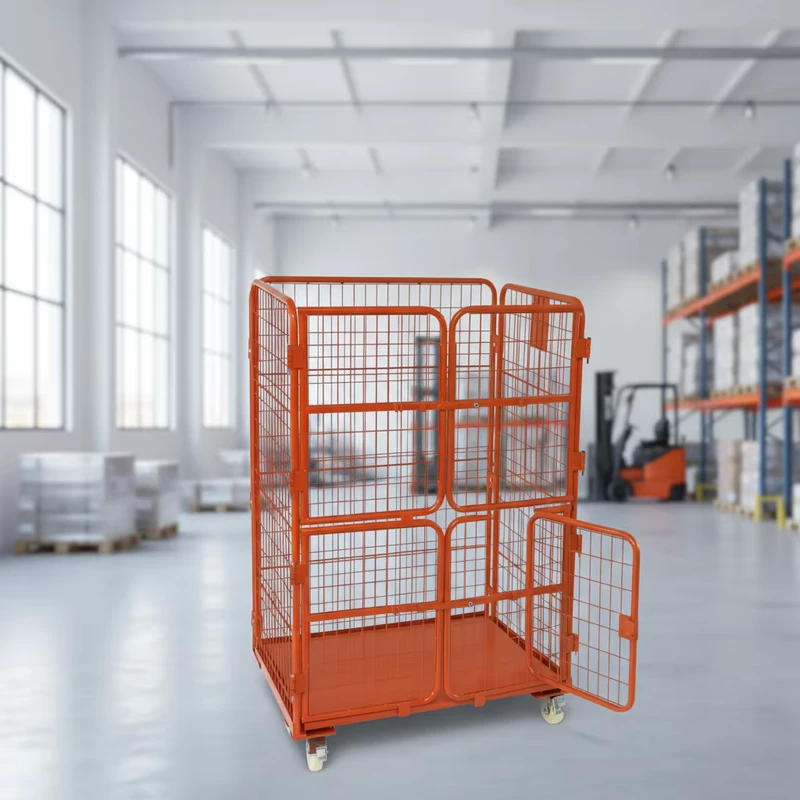 Industrial Roll Trolleys Container Heavy Duty Steel Cage for Factory and Logistics Hub