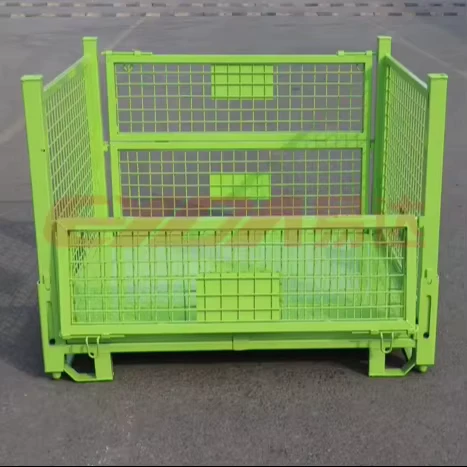 Industrial Steel Wire Mesh Cage 500KG-1000KG Capacity Stackable Pallet Storage Container Customizable OEM Roll Container
