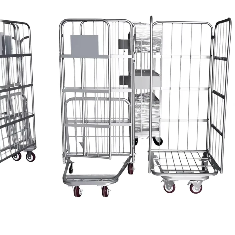 Industrial Steel and Aluminum Alloy Cage Trolley with Ball Bearing for Warehouse Storage Logistics Transfer