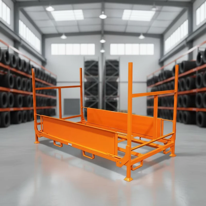 Industrial Tire Rack Cart Mobile Storage Systems with Wheels for Warehouse Logistics Material Handling Portable Steel Frames
